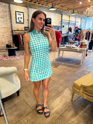 Course or Court Gingham Green Dress