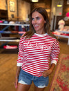 Go Big Red Simple Script Stripe Hi-Dive Sweatshirt