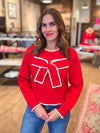 All I Want Bow Sweater in Red