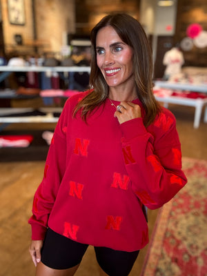 Nebraska Ritter Embroidered Crew