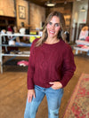 Mandi Cable Knit Sweater in Wine