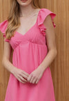 Ellie Empire Waist Mini Dress in Pink