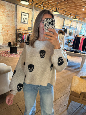 Let's Go Ghouls Oversized Sweater in Oatmeal