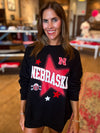 Nebraska Aura Multimedia Oversized Fleece Crew