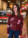 Wine & Flowers Sweater Cardigan