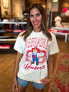 Nebraska Huskers Club Mascot Off White Thrifted Tee