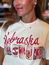 Nebraska Huskers Cans Off White Thrifted Tee
