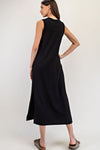 Sandy Ribbed Midi Dress in Black