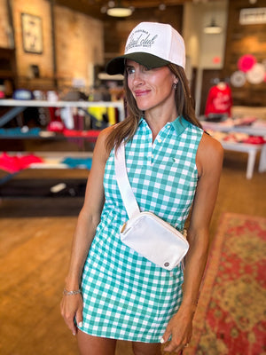 Course or Court Gingham Green Dress