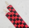 Black Clear Crossbody & Checkered Red/Black Beaded Strap