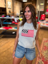 American Flag Sleeveless Sweater Top