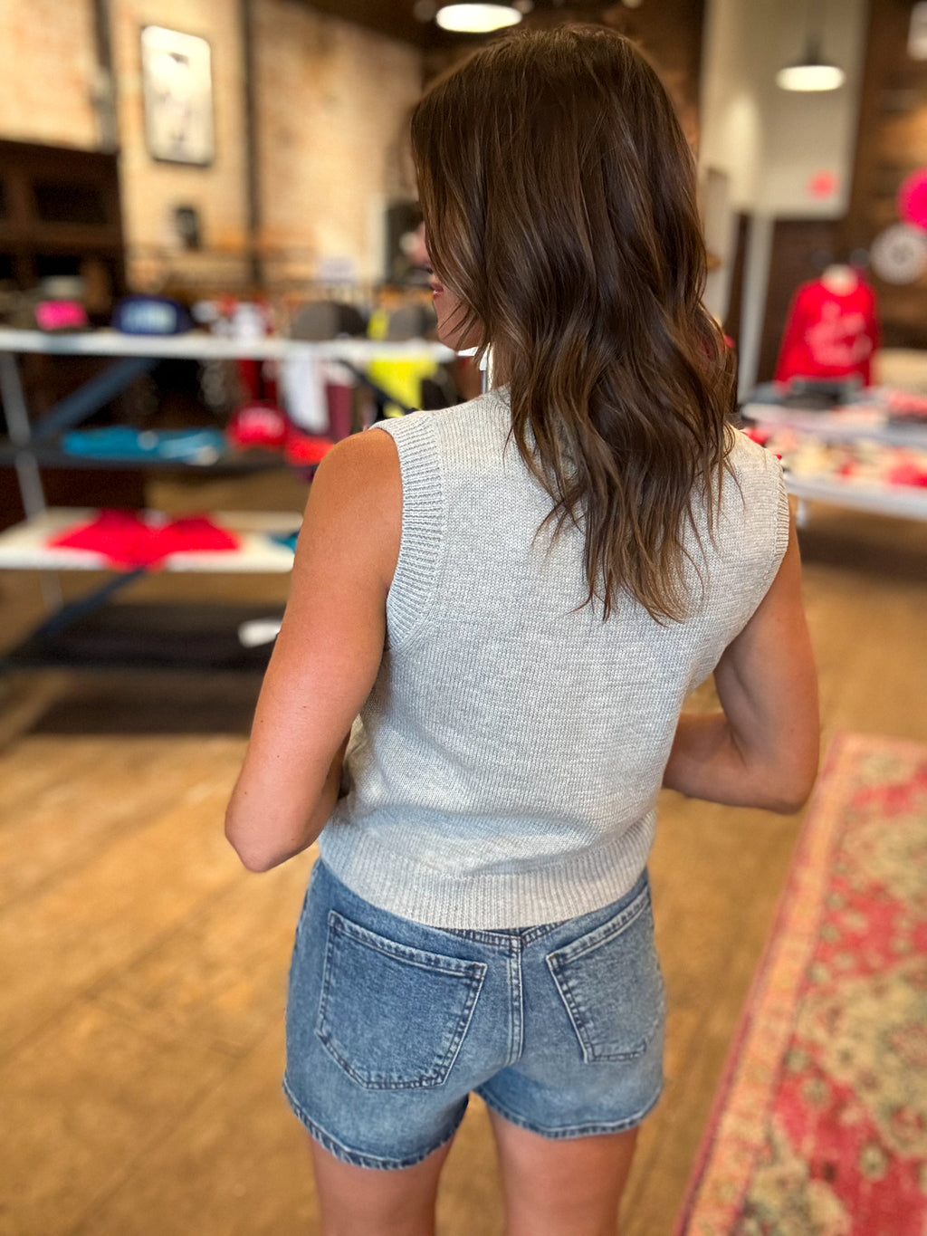 American Flag Sleeveless Sweater Top