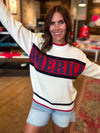 "America" Graphic Long Sleeve Crew Neck Sweater