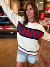 "America" Graphic Long Sleeve Crew Neck Sweater