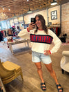 "America" Graphic Long Sleeve Crew Neck Sweater