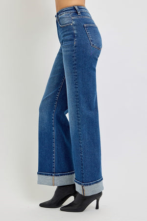 Pennley High Rise Cuffed Wide Jeans