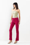 Raleigh High Rise Bootcut Corduroy in Red Plum