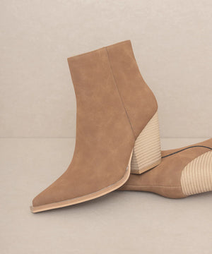 The Sonia Caramel Western Ankle Boots