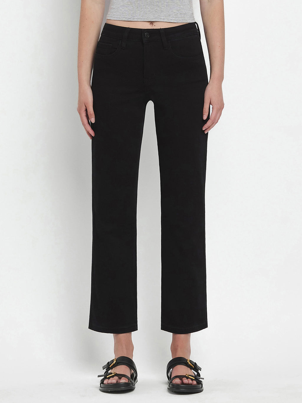 Lovervet Victoria High Rise Straight Black Denim