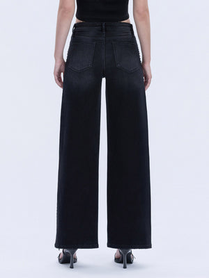Vervet Olivia Wide Leg Studded Denim