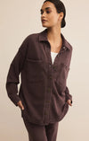 Z Supply All Day Knit Jacket in Chocolate Cherry