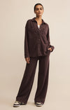 Z Supply All Day Knit Jacket in Chocolate Cherry