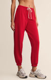 Z Supply Classic Boyfriend Jogger in Festive Red