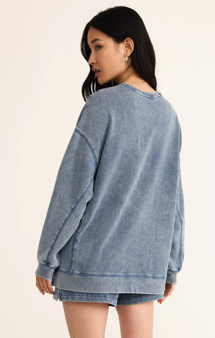 Z Supply Knit Denim Modern Weekender in Medium Indigo