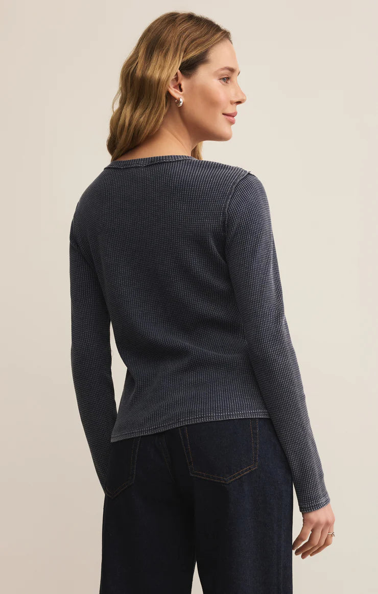 Z Supply Arlet Mini Thermal Top in Blue Sapphire