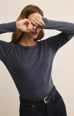 Z Supply Arlet Mini Thermal Top in Blue Sapphire