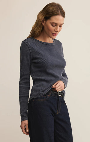Z Supply Arlet Mini Thermal Top in Blue Sapphire