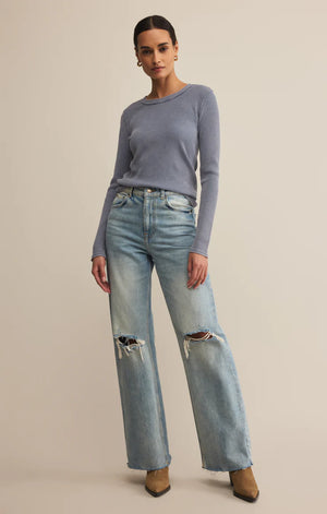 Z Supply Arlet Mini Thermal Top in Storm Cloud