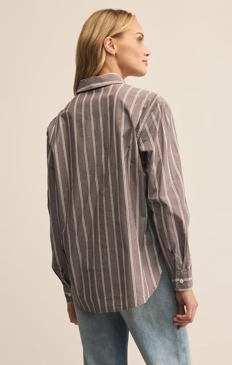Z Supply Seaport Poplin Striped Shirt