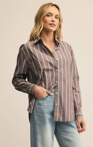 Z Supply Seaport Poplin Striped Shirt