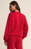 Z Supply Classic Boyfriend Sweatshirt in Festive Red