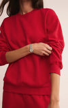 Z Supply Classic Boyfriend Sweatshirt in Festive Red