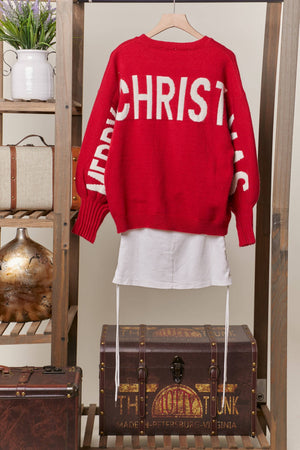 Ho Ho Ho Merry Christmas Sweater in Red