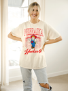 Nebraska Huskers Club Mascot Off White Thrifted Tee