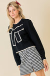 All I Want Bow Sweater in Black