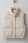 Haven Cropped Puffer Vest in Ivory