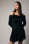 Julia Off The Shoulder Sweater in Black