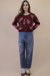 Wine & Flowers Sweater Cardigan