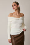 Julia Off The Shoulder Sweater in Cream