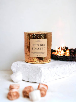 Lets Get Toasted 10oz Gold Glass Candle