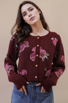 Wine & Flowers Sweater Cardigan