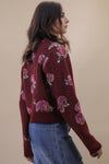 Wine & Flowers Sweater Cardigan