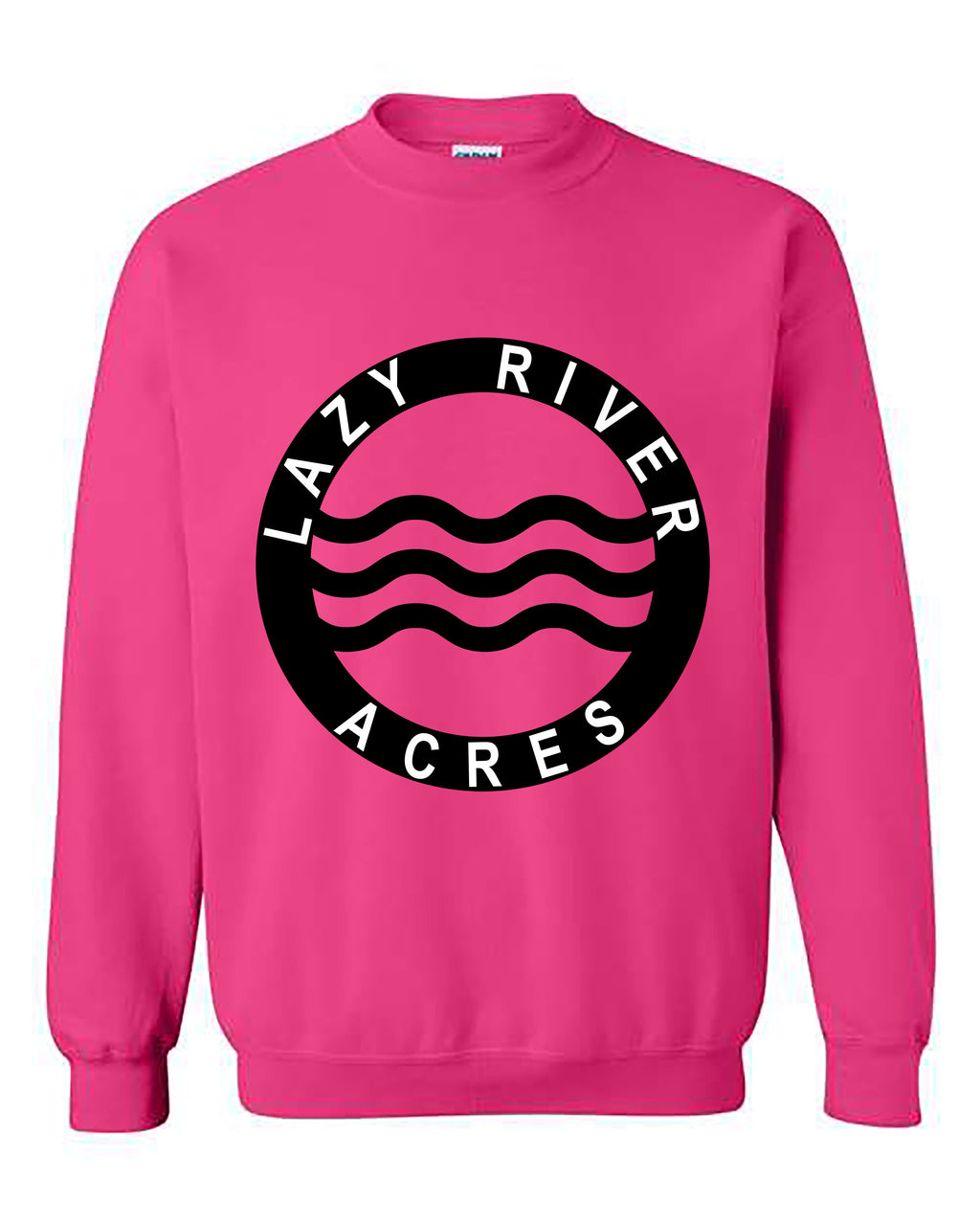 Lazy River Acres Adult Crewneck in Hot Pink