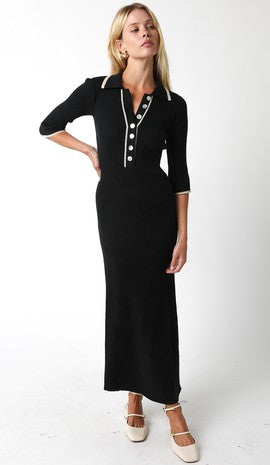 Cindy Polo Dress in Black