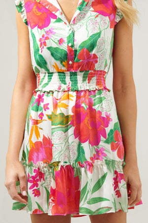 La Costa Tropics Merrick Sleeveless Button Front Mini Dress