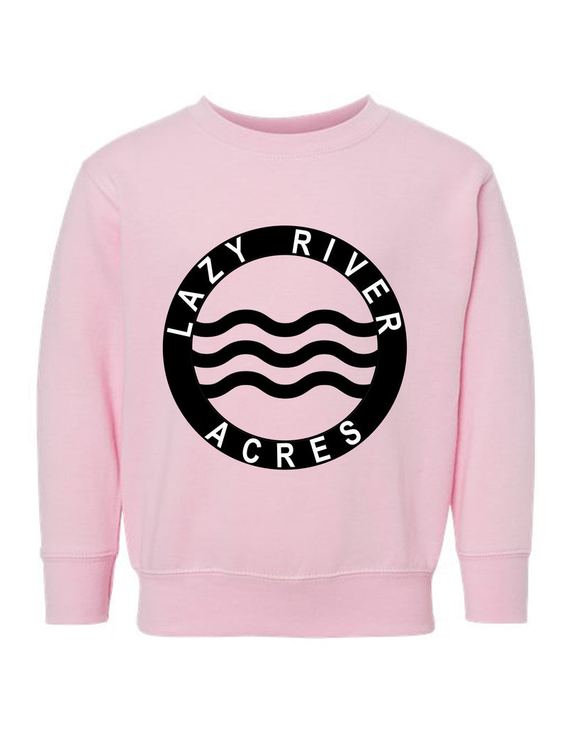 Lazy River Acres Toddler Crewneck Sweatshirt in Baby Pink